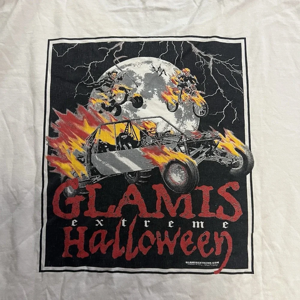 VTG Glamis Extreme Sand Dunes Halloween T-Shirt Men's 2XL Grim Reaper Y2K Tee